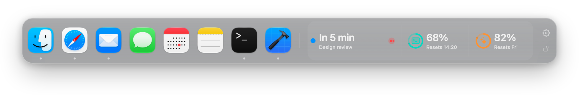 Berth's dock with its readout strip on a transparent background.